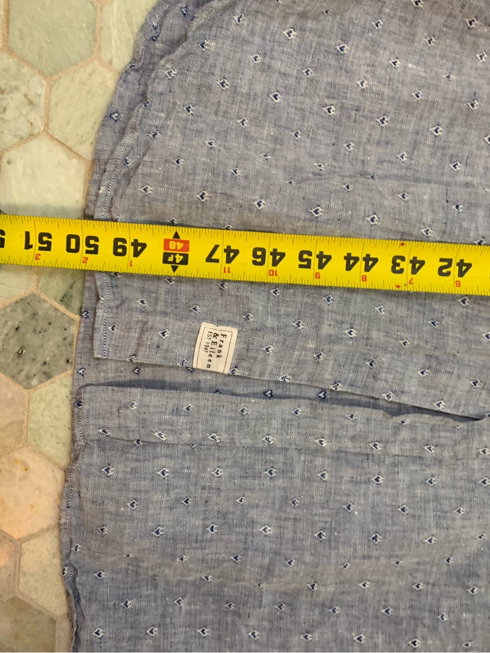 Frank & Eileen hearts Chambray Blue linen Maxi Shirt Dress - Picture 10 of 10